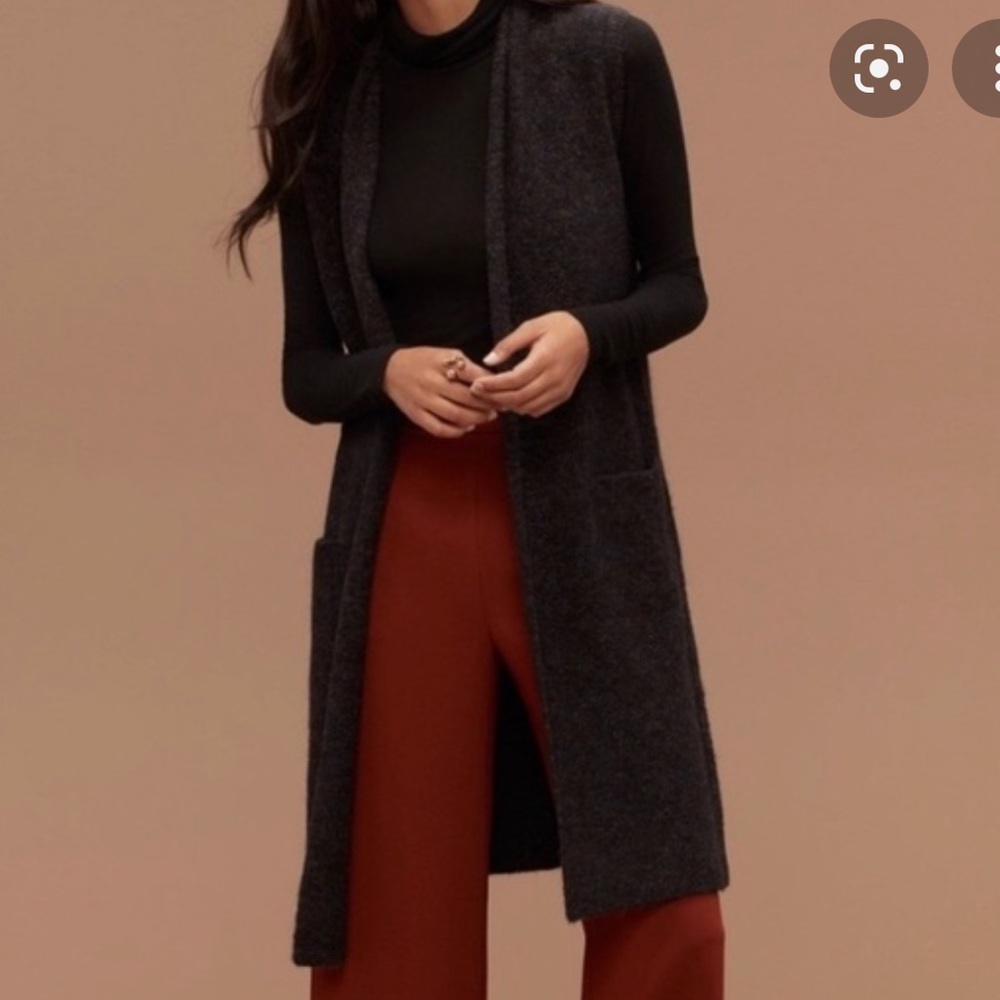 Aritzia Wilfred Olivie Vest Cardigan Italian Wool sz XS